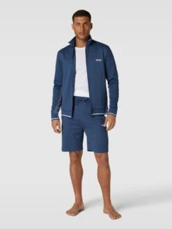 BOSS Sweatjacke Mit Stehkragen - Blau