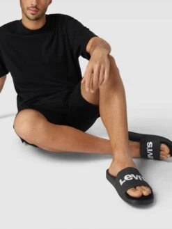 Levi’s® Acc. Slides Mit Label-Print Modell 'JUNE' - Schwarz