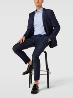 Roy Robson Slim Fit Anzughose Mit Karomuster - Marineblau