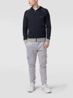 BOSS Sweatjacke Mit Brand-Stitching Modell 'Mix&Match' - Dunkelblau