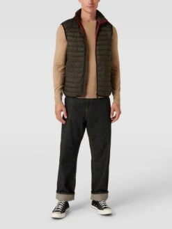 Cinque Weste Mit Stehkragen Modell 'CiFold' - Olivgrün