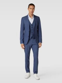 S.Oliver BLACK LABEL Weste In Melierter Optik Modell 'Pure' - Marineblau