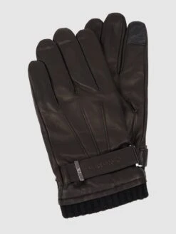 CK Calvin Klein Touchscreeen-Handschuhe Aus Leder - Schwarz