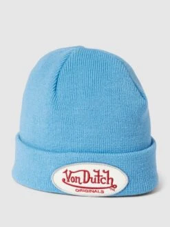 Von Dutch Beanie Mit Label-Patch Modell 'CONNY' - Hellblau