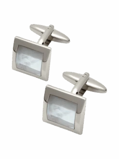 Lindenmann Manschettenknöpfe Mit Einfassung In Perlmutt-Optik - Beige