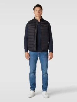 Christian Berg Men Steppweste Mit Label-Patch - Schwarz