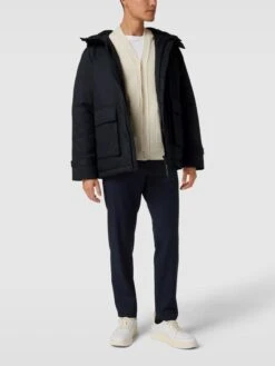 Marc O'Polo Parka Mit Label-Applikation - Marineblau