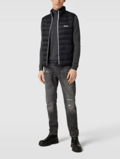 BOSS Green Steppweste Mit Label-Print Modell 'THOR' - Schwarz