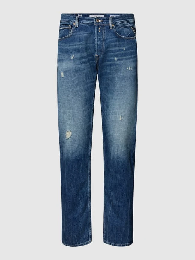 Replay Regular Fit Jeans Im Used-Look Modell 'GROVER' - Dunkelblau 2 Replay Regular Fit Jeans Im Used-Look Modell 'GROVER' - Dunkelblau – Bild 2