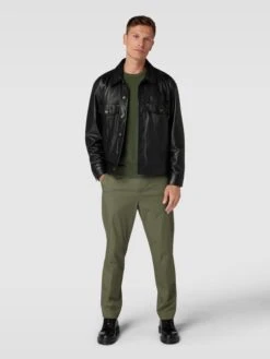 Marc O'Polo Strickpullover Mit Label-Stitching - Dunkelgrün