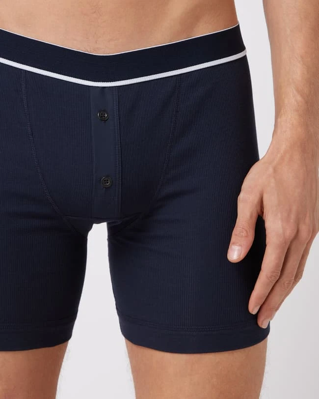 Schiesser Trunks Mit Stretch-Anteil Modell 'Retro Rib' - Dunkelblau 2 Schiesser Trunks Mit Stretch-Anteil Modell 'Retro Rib' - Dunkelblau – Bild 2