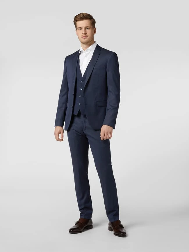 MCNEAL Slim Fit 2-Knopf-Sakko Mit Webmuster - Marineblau 1 MCNEAL Slim Fit 2-Knopf-Sakko Mit Webmuster - Marineblau