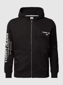 Tommy Jeans Plus PLUS SIZE Sweatjacke Mit Label-Print - Schwarz