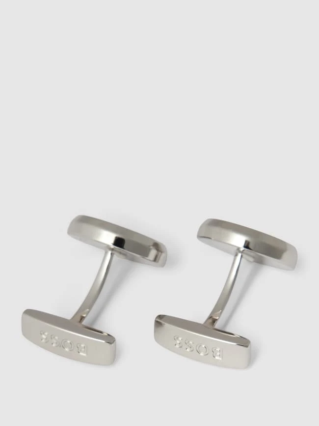 BOSS Manschettenknöpfe Mit Label-Detail Modell 'ANDY' - Schwarz 2 BOSS Manschettenknöpfe Mit Label-Detail Modell 'ANDY' - Schwarz – Bild 2