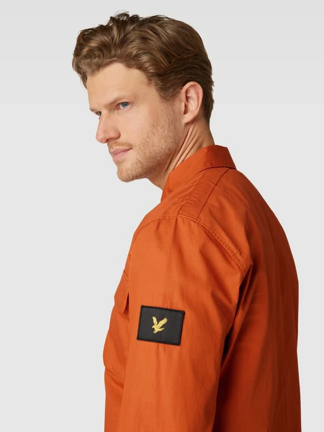 Lyle & Scott Overshirt Mit Zweiwege-Reißverschluss Modell 'Pocket' - Orange 3 Lyle & Scott Overshirt Mit Zweiwege-Reißverschluss Modell 'Pocket' - Orange – Bild 3