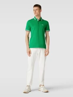 BOSS Green Poloshirt Mit Label-Stitching Modell 'PADDY' - Grasgrün