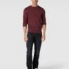 Tom Tailor Strickpullover Mit Label-Stitching Modell 'BASIC' - Bordeaux Rot