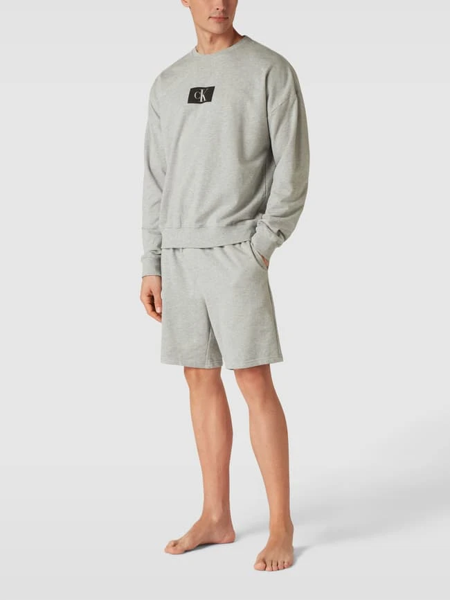 Calvin Klein Underwear Pyjama-Shorts Mit Logo-Stitching - Mittelgrau Meliert 1 Calvin Klein Underwear Pyjama-Shorts Mit Logo-Stitching - Mittelgrau Meliert