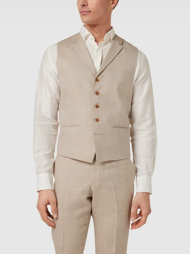 Wilvorst Anzugweste Mit Paspeltaschen - Beige 4 Wilvorst Anzugweste Mit Paspeltaschen - Beige – Bild 4