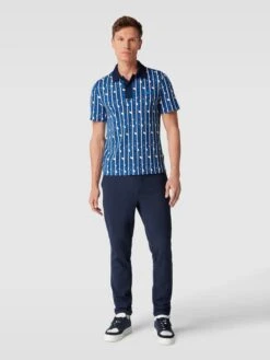 Lacoste Regular Fit Poloshirt Mit Allover-Muster - Royalblau