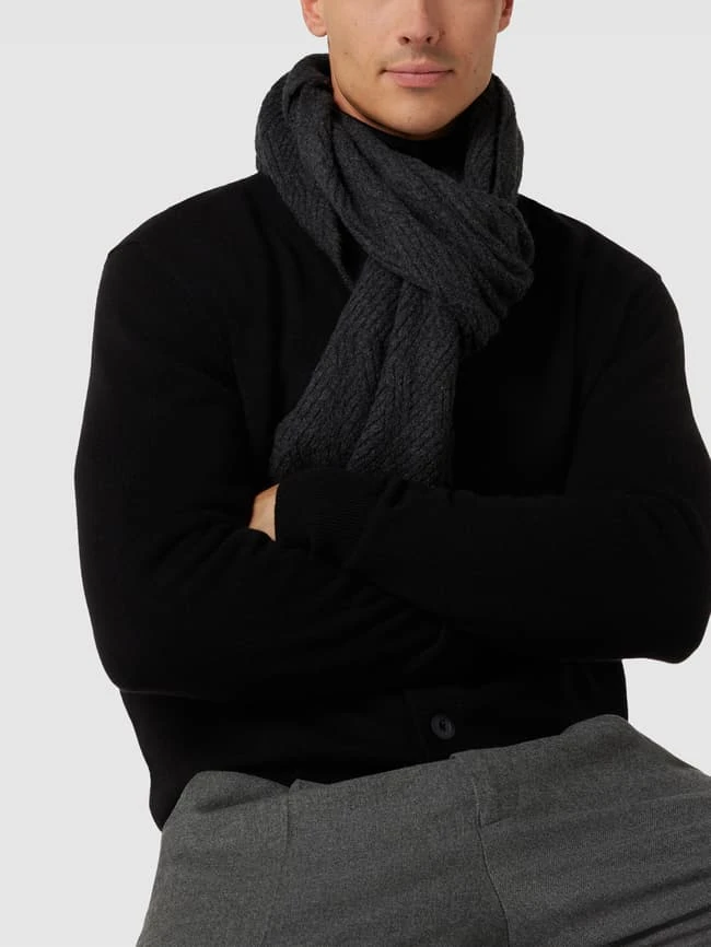 Cinque Schal Aus Baumwoll-Mix Mit Strukturmuster Modell 'NICOLO' - Hellgrau 1 Cinque Schal Aus Baumwoll-Mix Mit Strukturmuster Modell 'NICOLO' - Hellgrau