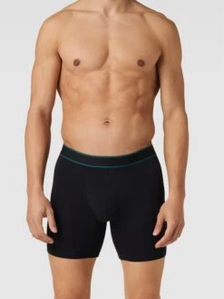 Schiesser Long-Shorts Mit Elastischem Logo-Bund Im 2er-Pack - Schwarz