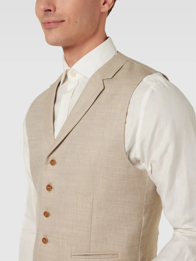 Wilvorst Anzugweste Mit Paspeltaschen - Beige 3 Wilvorst Anzugweste Mit Paspeltaschen - Beige – Bild 3
