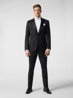 BOSS 2-Knopf-Sakko Mit Spitzfacon Aus Seide Modell 'Halwod' - Schwarz