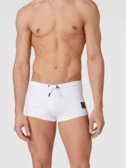 Karl Lagerfeld Beachwear Badehose Mit Label-Patch - Weiß