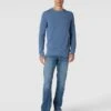 Gant Strickpullover Mit Label-Stitching - Ozean Blau Meliert