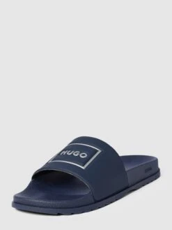 HUGO Slides Mit Label-Detail Modell 'Match' - Dunkelblau