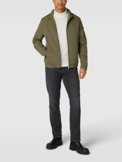 Pierre Cardin Jacke Mit Stehkragen Modell 'Blouson Nylon' - Olivgrün