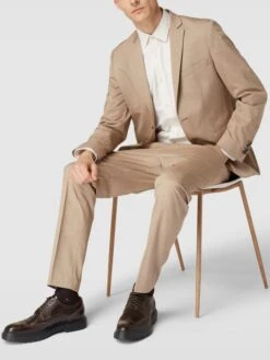 Selected Homme Slim Fit 2-Knopf-Sakko Mit Stretch-Anteil Modell 'MYLOLOGAN' - Beige Meliert