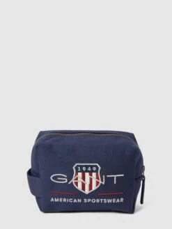 Gant Kulturtasche Mit Label-Stitching Modell 'COLOR SHIELD' - Marineblau