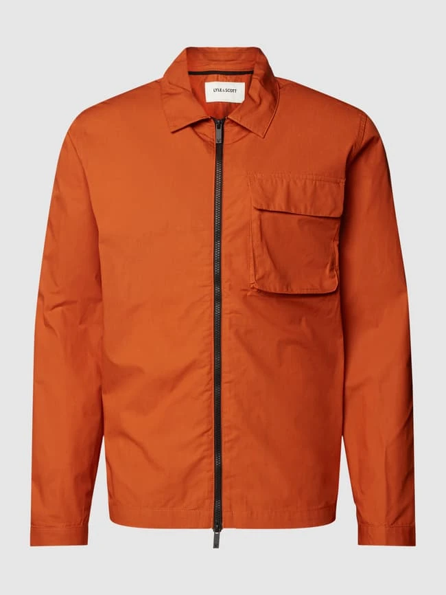 Lyle & Scott Overshirt Mit Zweiwege-Reißverschluss Modell 'Pocket' - Orange 2 Lyle & Scott Overshirt Mit Zweiwege-Reißverschluss Modell 'Pocket' - Orange – Bild 2