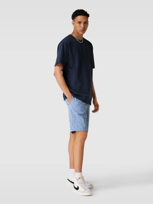 Tom Tailor Denim Regular Fit Bermudas Mit Streifenmuster - Blau 1 Tom Tailor Denim Regular Fit Bermudas Mit Streifenmuster - Blau