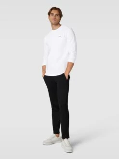 Christian Berg Men Longsleeve Mit Waffelstruktur - Weiß