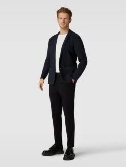 ARMANI EXCHANGE 2-Knopf-Sakko In Strick-Optik - Marineblau