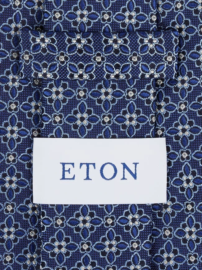Eton Krawatte Aus Reiner Seide (8cm) - Marineblau 2 Eton Krawatte Aus Reiner Seide (8cm) - Marineblau – Bild 2