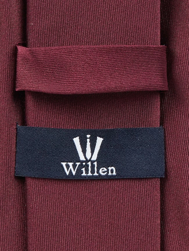 Willen Krawatte Aus Seide (7 Cm) - Bordeaux Rot 2 Willen Krawatte Aus Seide (7 Cm) - Bordeaux Rot – Bild 2