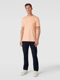 HUGO T-Shirt Mit Label-Applikation - Apricot
