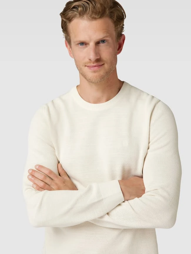 Marc O'Polo Strickpullover Mit Label-Stitching - Offwhite 3 Marc O'Polo Strickpullover Mit Label-Stitching - Offwhite – Bild 3