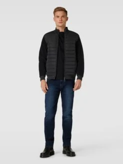 JOOP! Collection Sweatjacke Mit Two-Tone-Machart Modell 'Tiago' - Schwarz