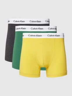 Calvin Klein Underwear Trunks Mit Elastischem Logo-Bund Im 3er-Pack - Gelb
