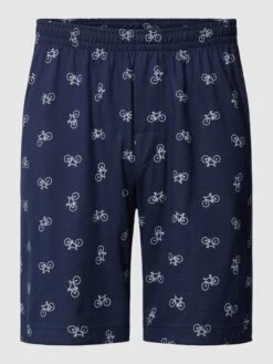 Mey Pyjama-Shorts Mit Allover-Muster - Dunkelblau