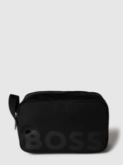 BOSS Kulturtasche Mit Label-Print Modell 'CATCH' - Schwarz