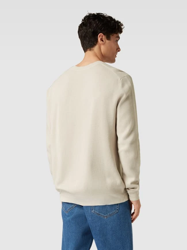 JAKE*S STUDIO MEN Strickpullover Mit Strukturmuster - Sand 5 JAKE*S STUDIO MEN Strickpullover Mit Strukturmuster - Sand – Bild 5
