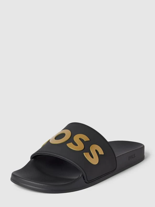 BOSS Slides Mit Label-Detail Modell 'Kirk' - Schwarz 1 BOSS Slides Mit Label-Detail Modell 'Kirk' - Schwarz