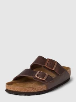 Birkenstock Slides Mit Dornschließe Modell 'ARIZONA' - Mittelbraun