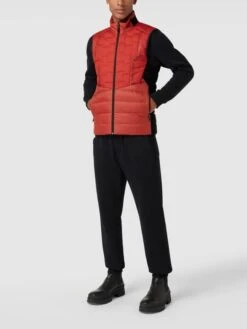 BOSS Green Daunenweste Mit Kontrastbesatz Modell 'Marson' - Rostrot